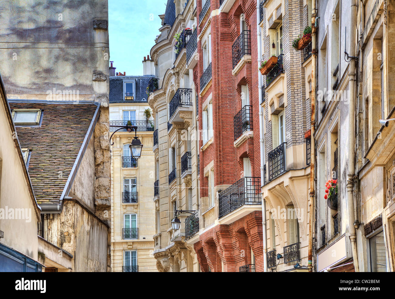 Traditional parisian residential buildings. Paris, France Stock Photo
