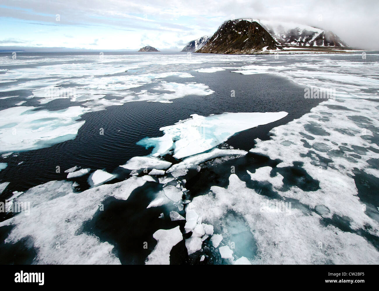 81 degrees north sea ice Svalbard Norway Scandinavia Arctic Circle Stock Photo