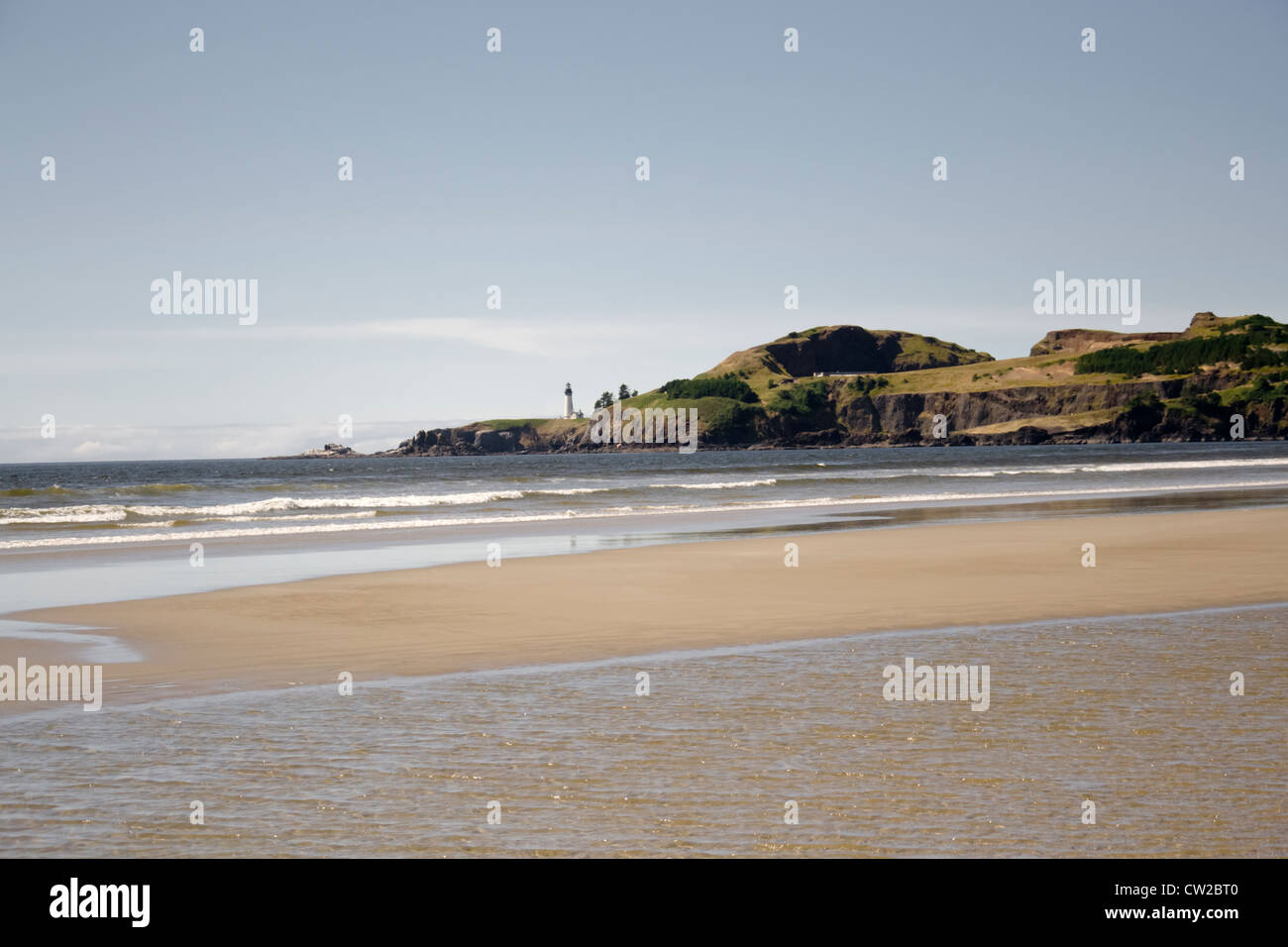 Yaquina Head lighthouse as seen from Agate Beach near Newport, Oregon