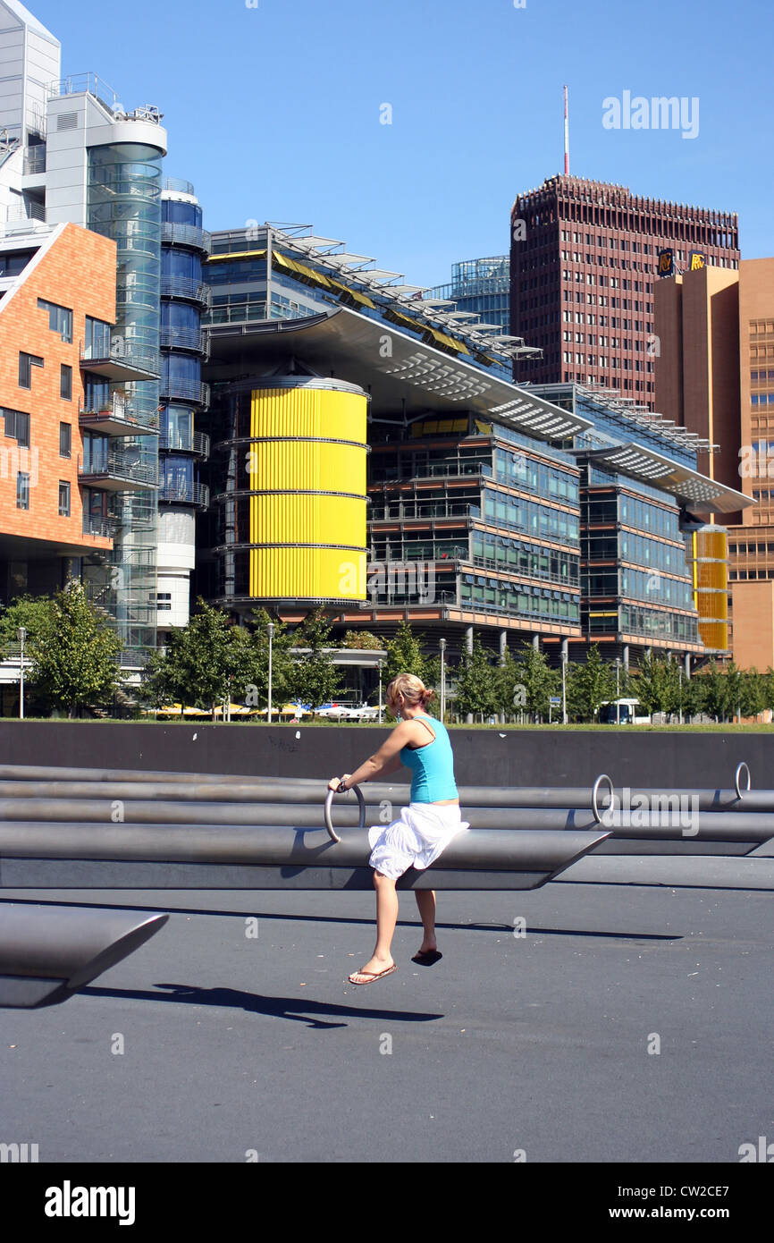 Berlin, rocker at Potsdamer Platz Stock Photo - Alamy