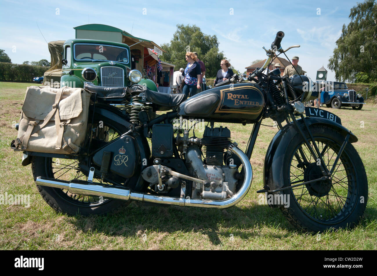 World war 2 WWII Military Army Royal Enfield Motorcycle Stock Photo