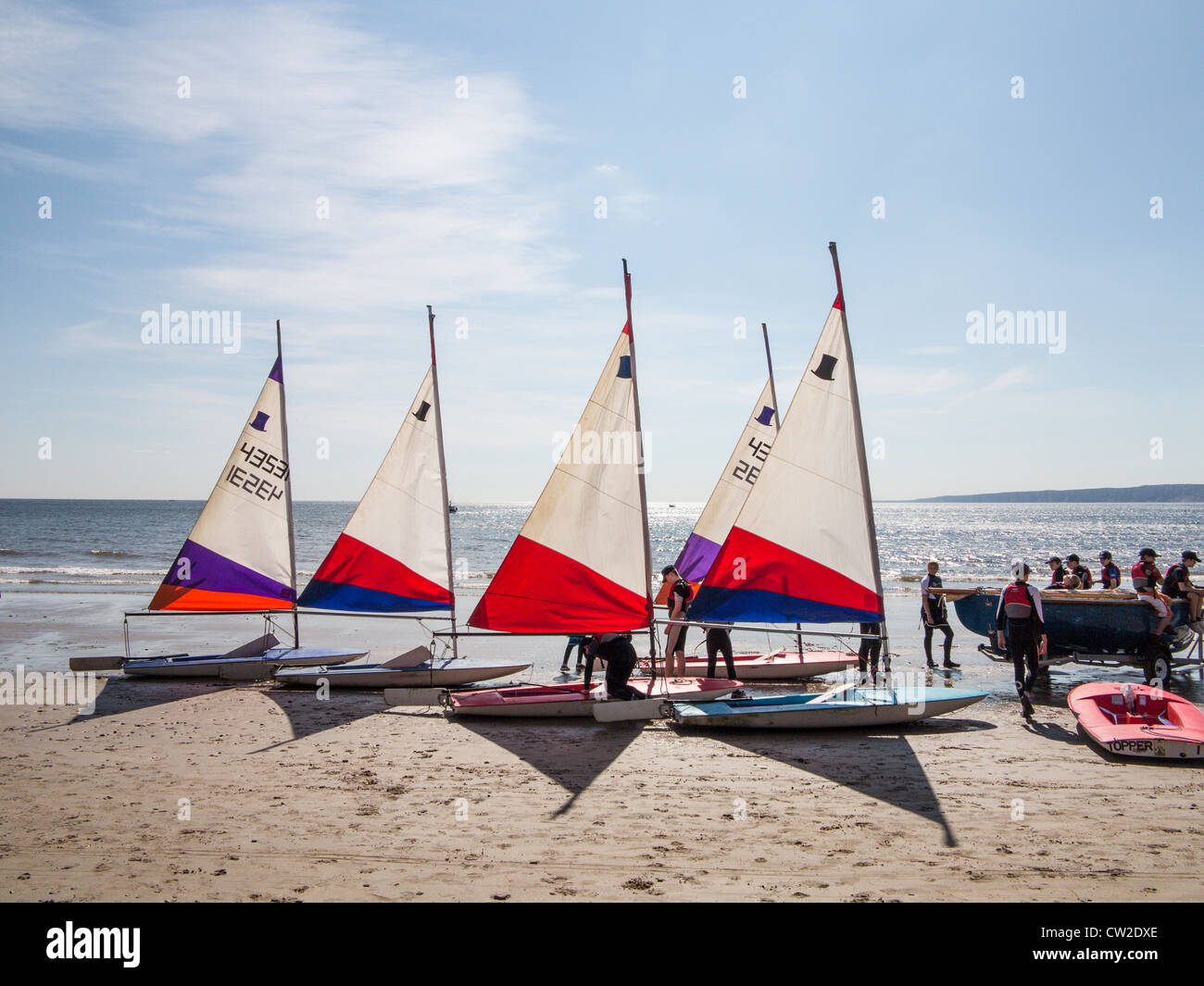 Filey Yorkshire UK Sailing dinghies on the Sands Stock Photo Alamy