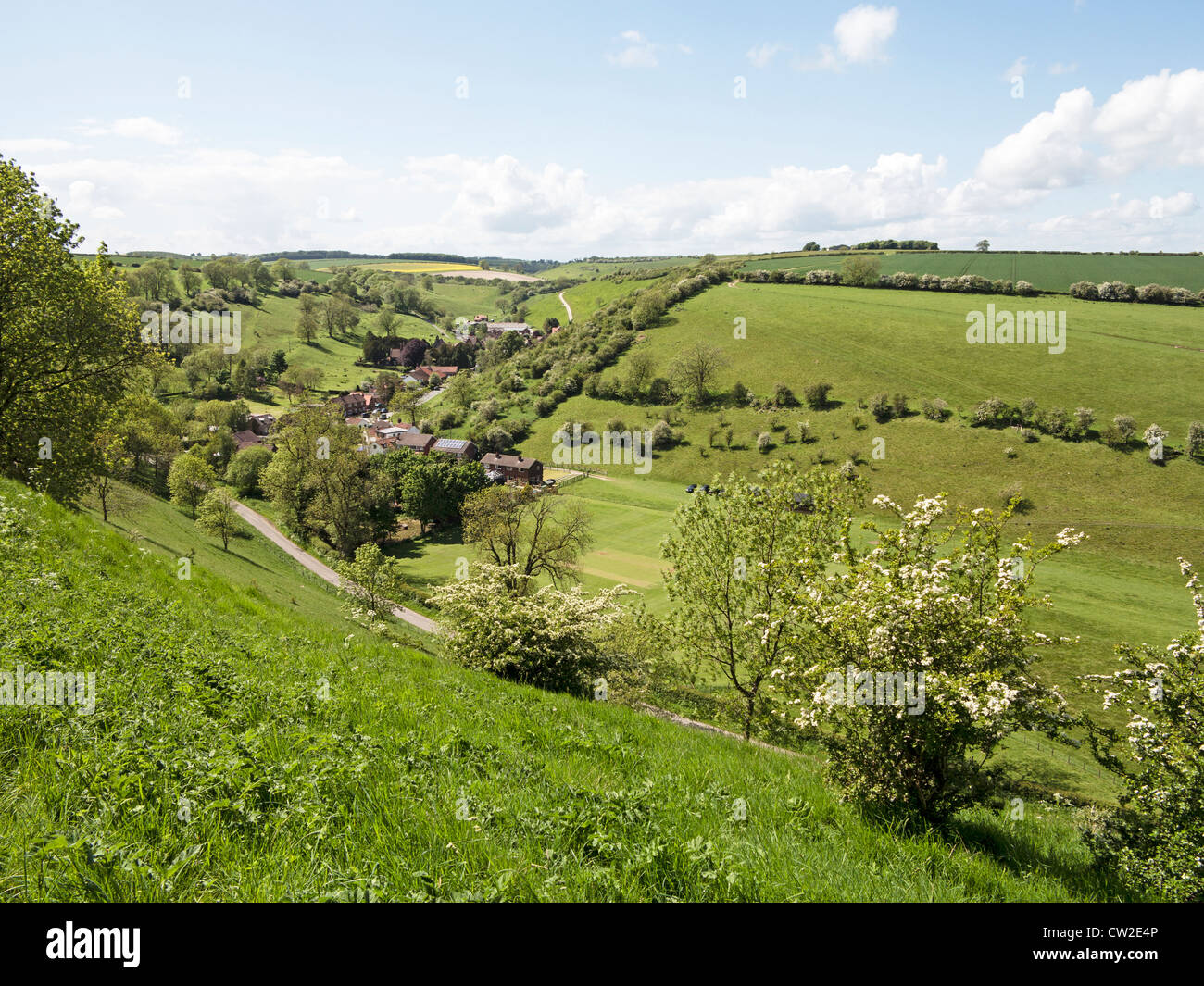 Thixendale village in Spring on the Yorkshire Chalk Wolds UK Stock ...