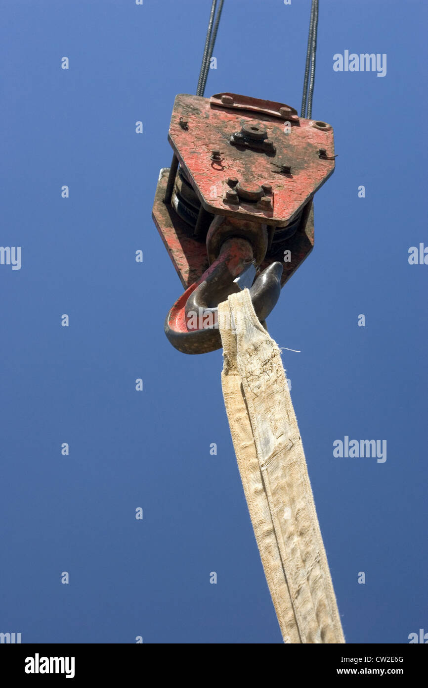Symbol of a construction crane hook Stock Photo