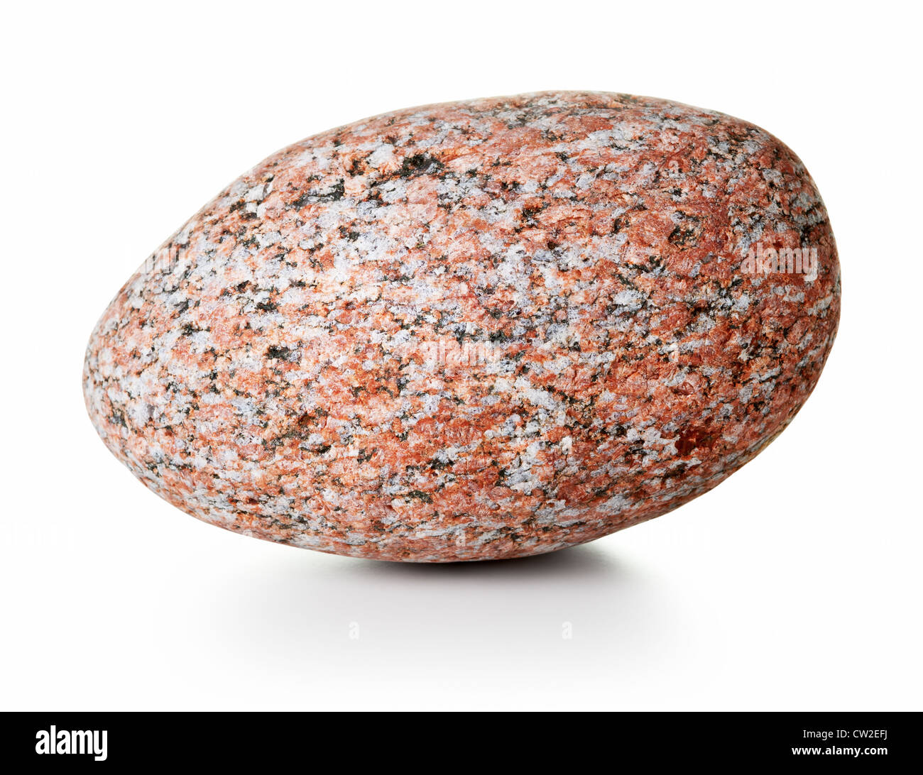 Big granite stone on white background, studio shot Stock Photo