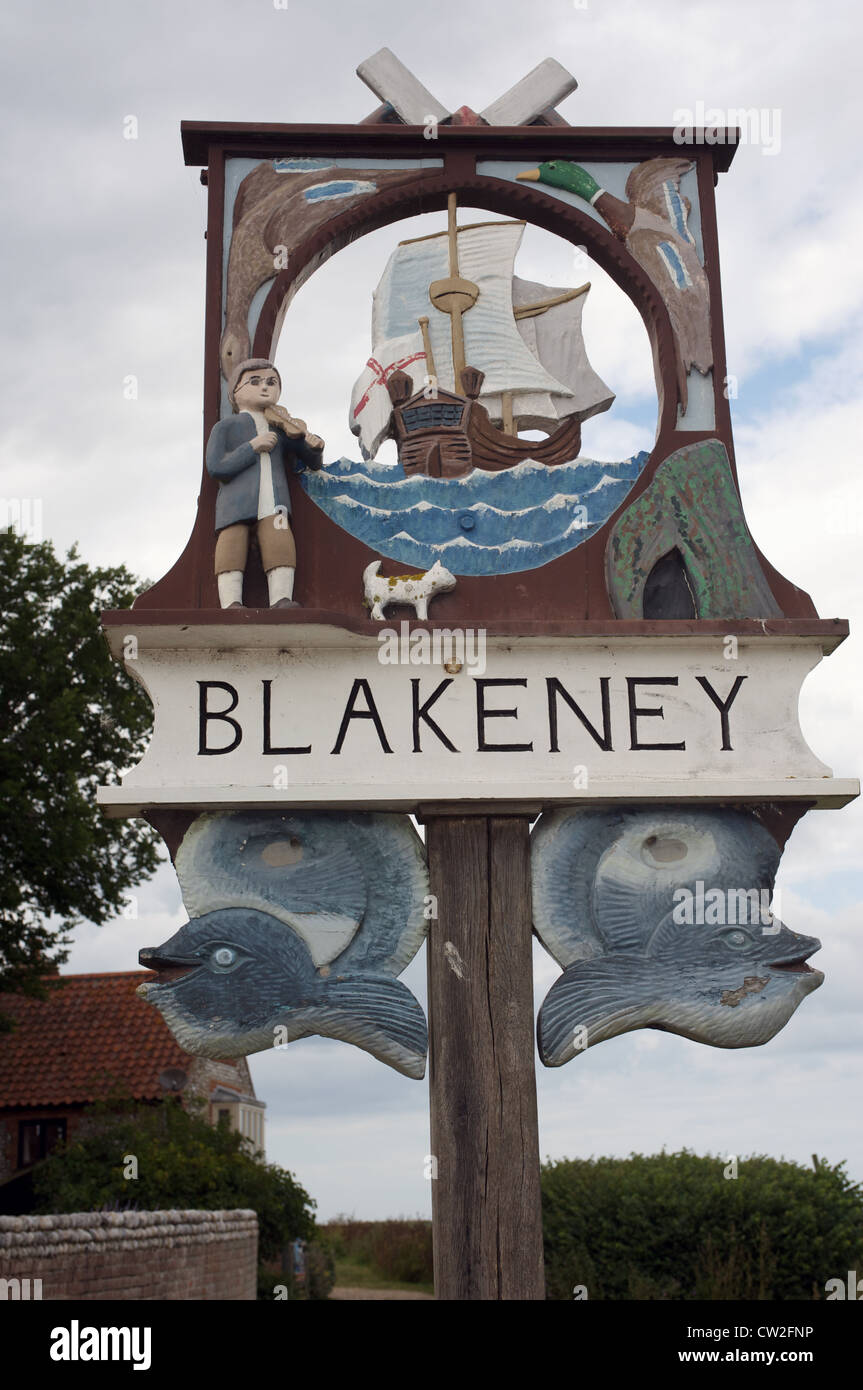Blakeney village sign, Norfolk, UK Stock Photo - Alamy