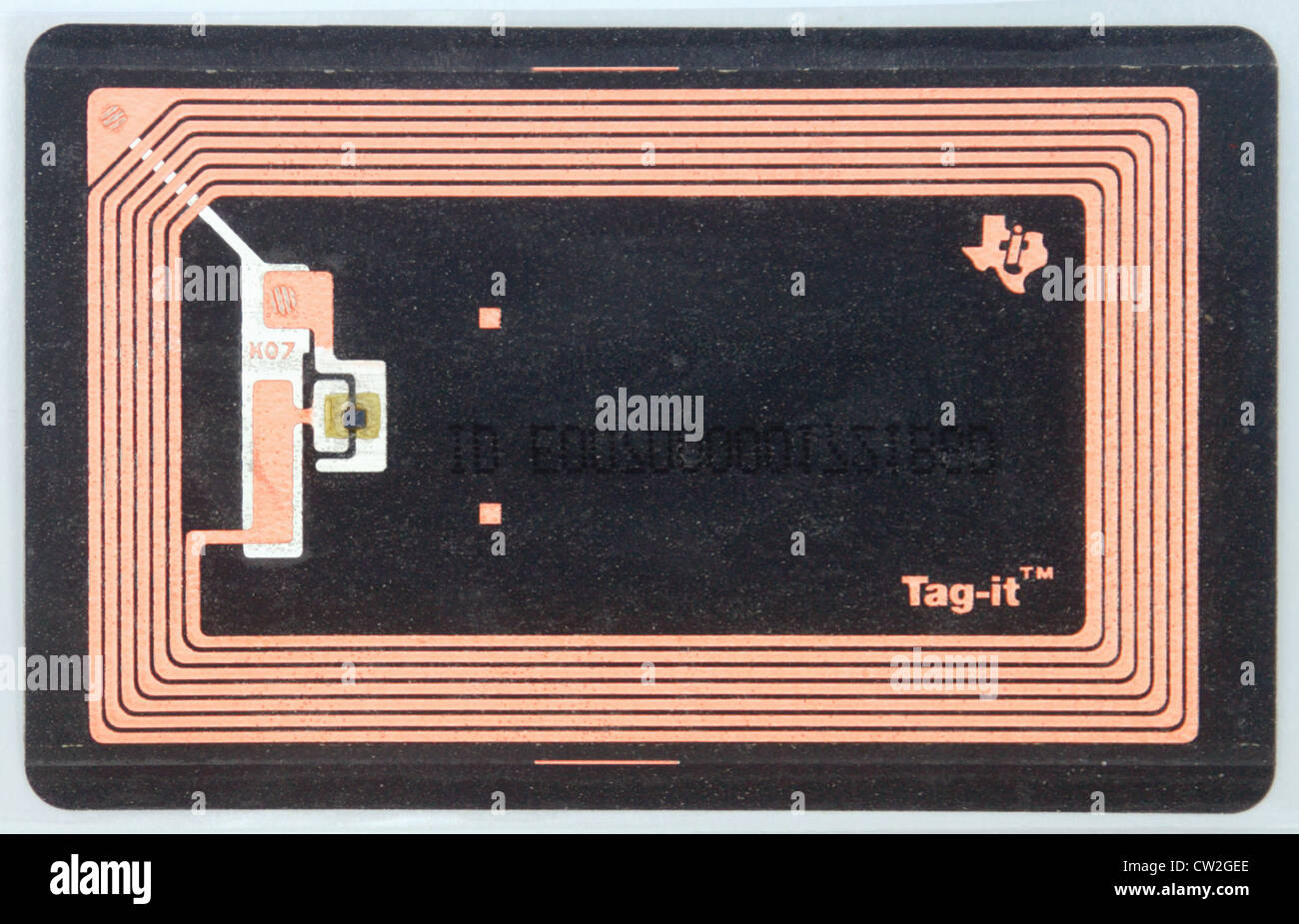 RFID chip, radio frequency identification Stock Photo