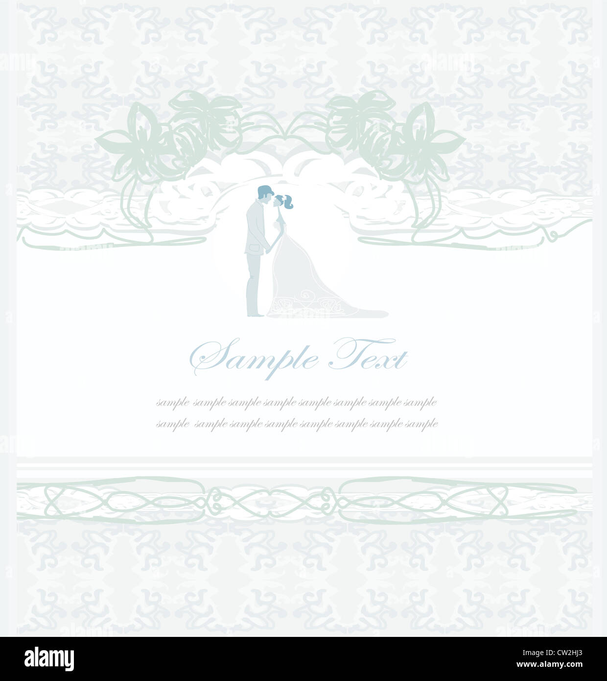 elegant wedding invitation with wedding couple Stock Photo - Alamy