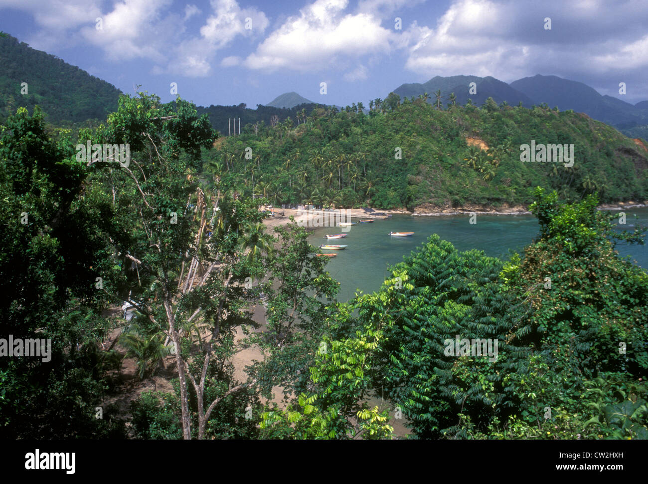 fishing boats, village, Anse du Me, Dominica, Caribbean, Caribbean