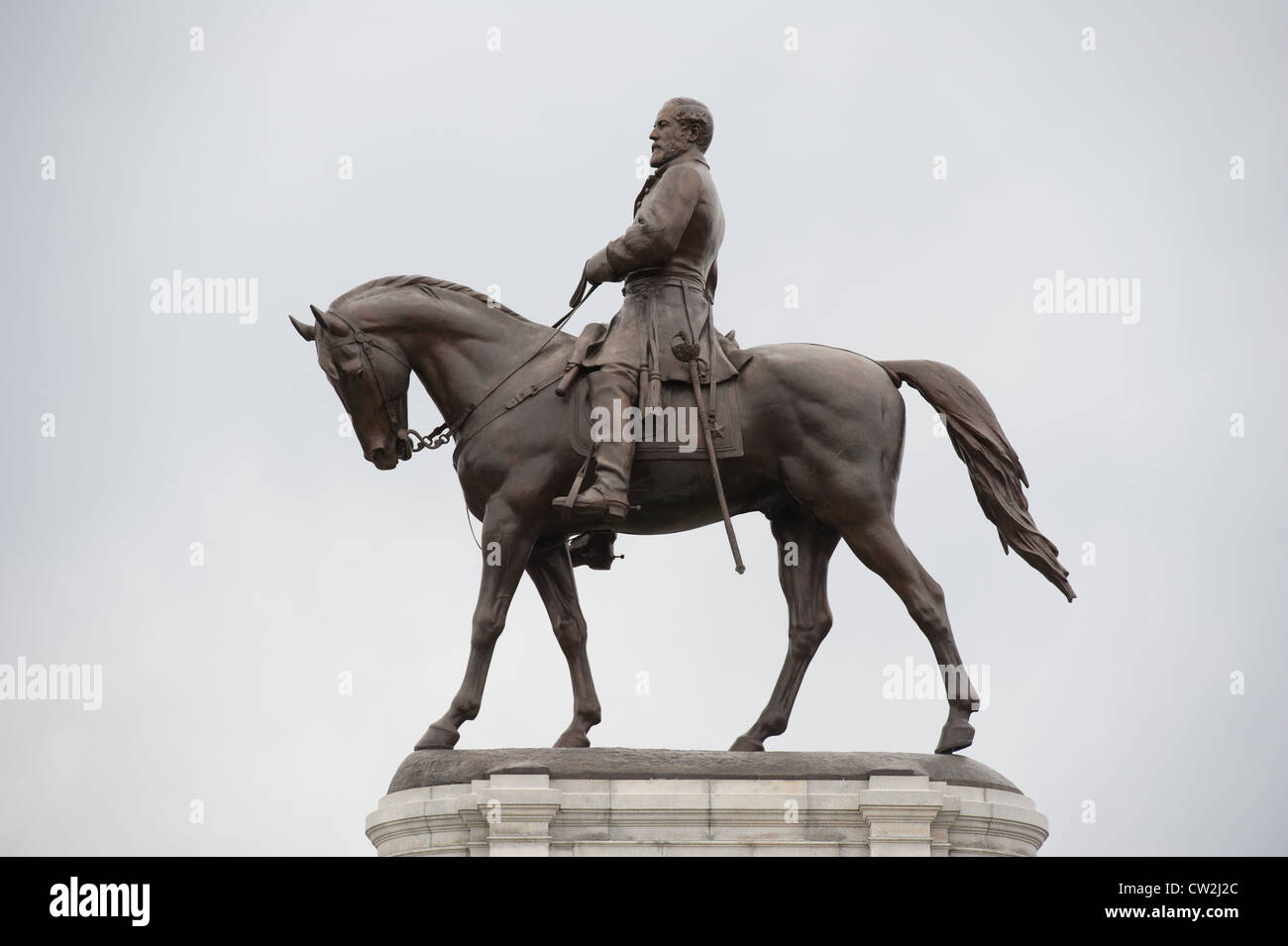 Statue of War hero on Monument Avenue in Richmond Virginia Stock Photo Alamy