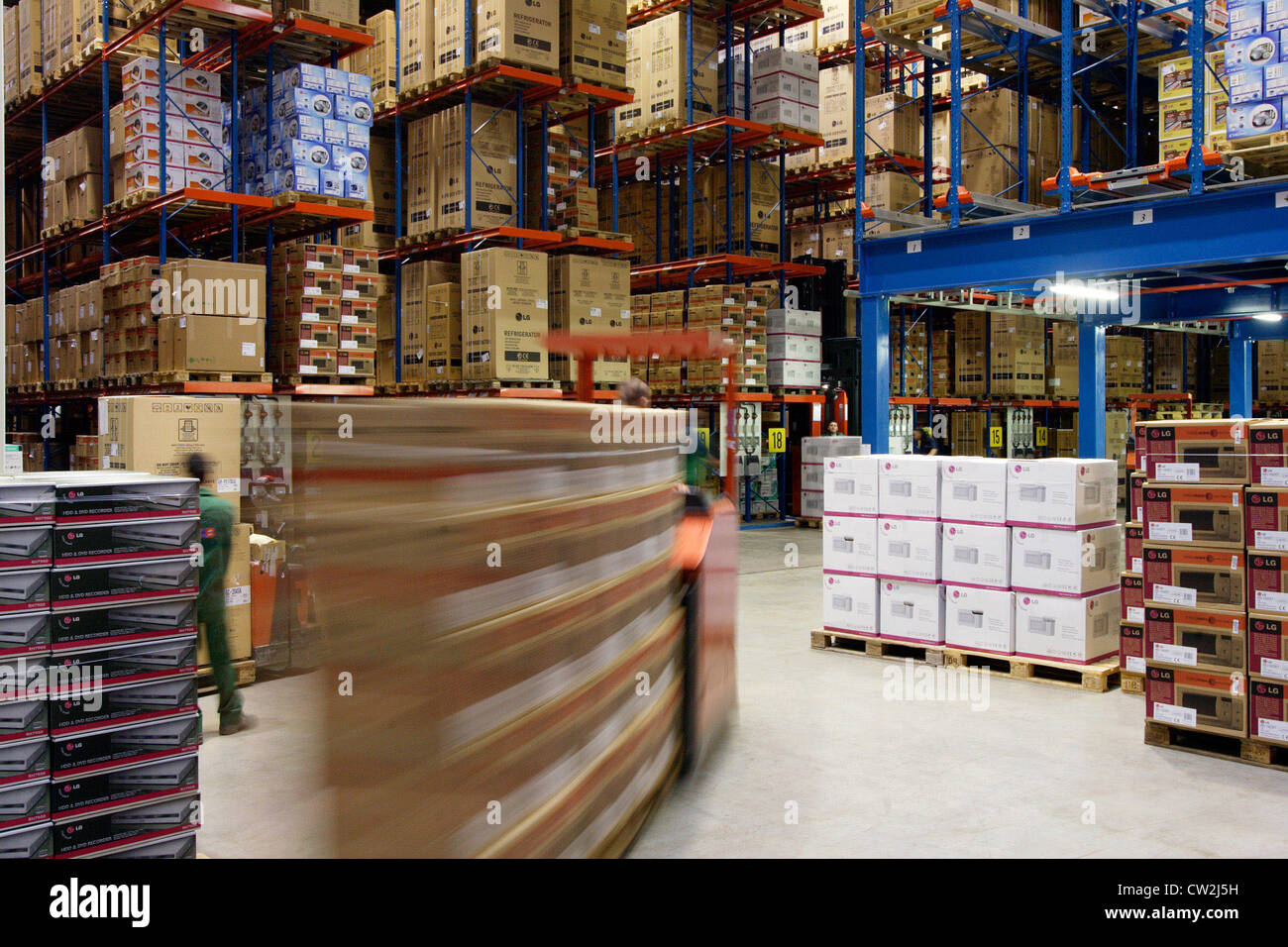 High-bay warehouse logistics Bermes Stock Photo