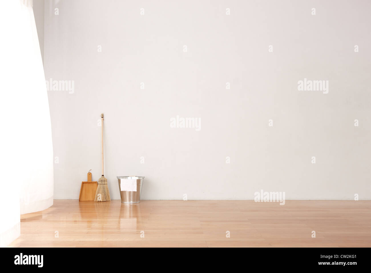 Broom, dustpan and bucket Stock Photo Alamy