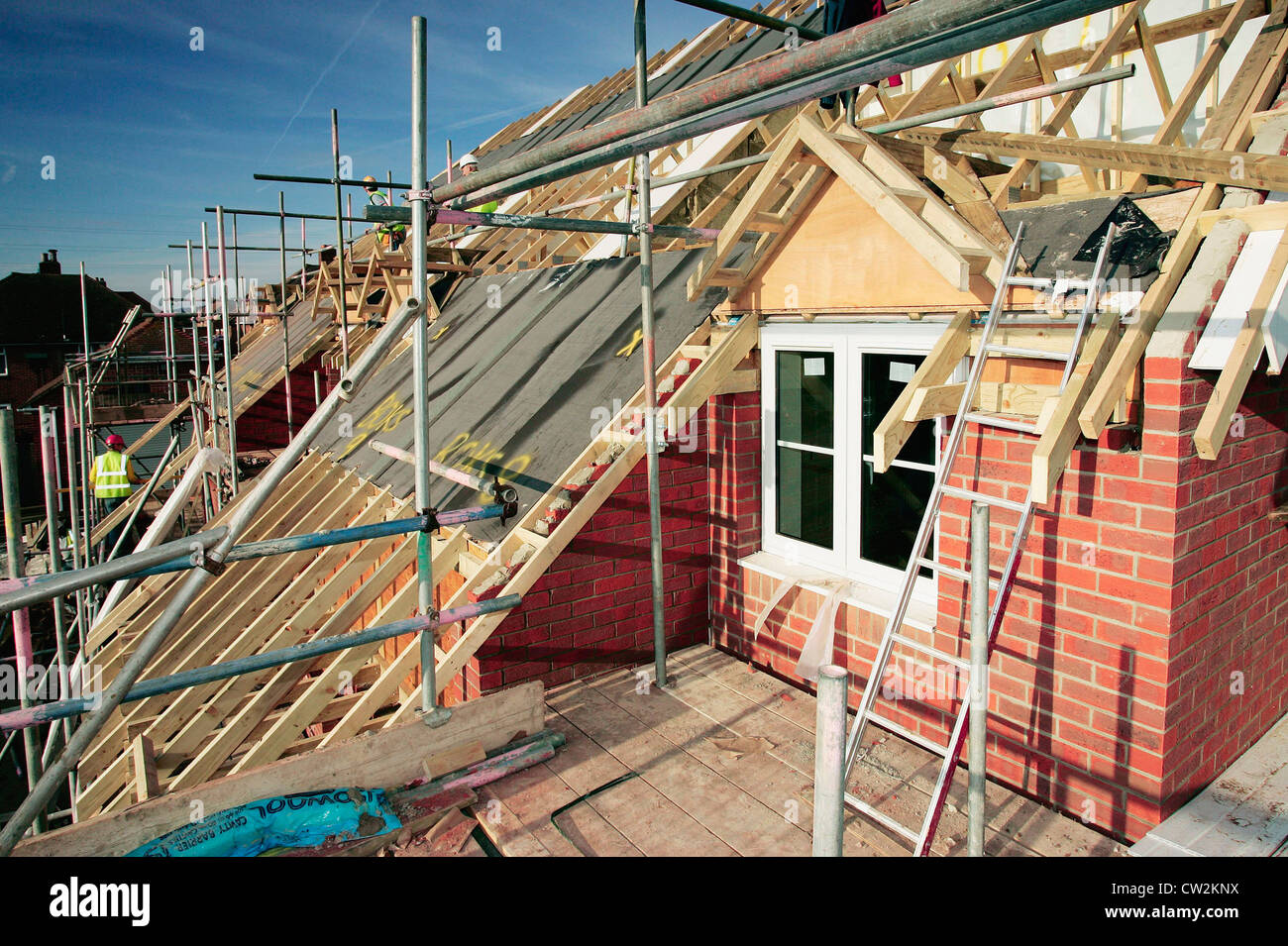 Roofing work in progress