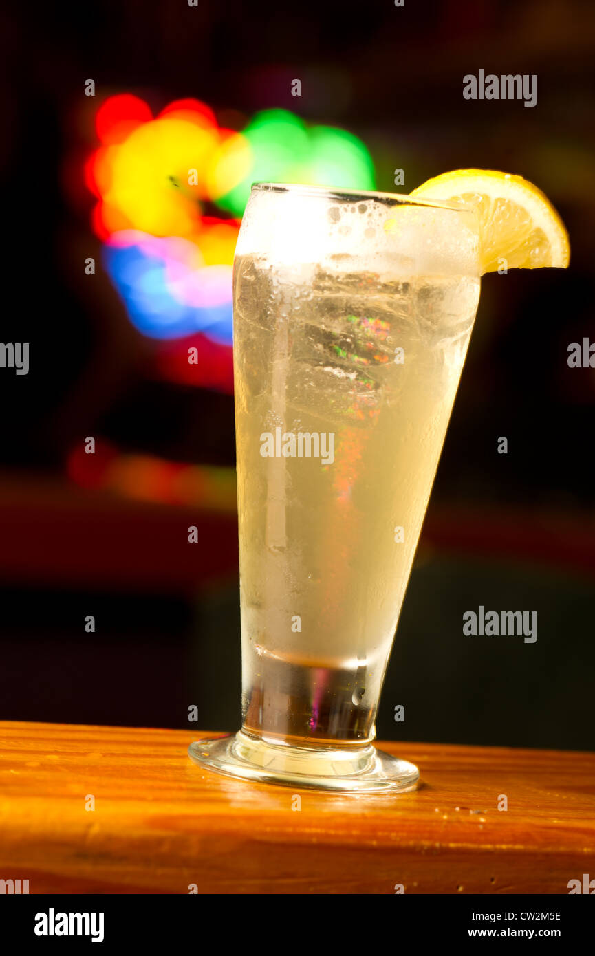 Bourbon slush alcoholic drink on bar Stock Photo