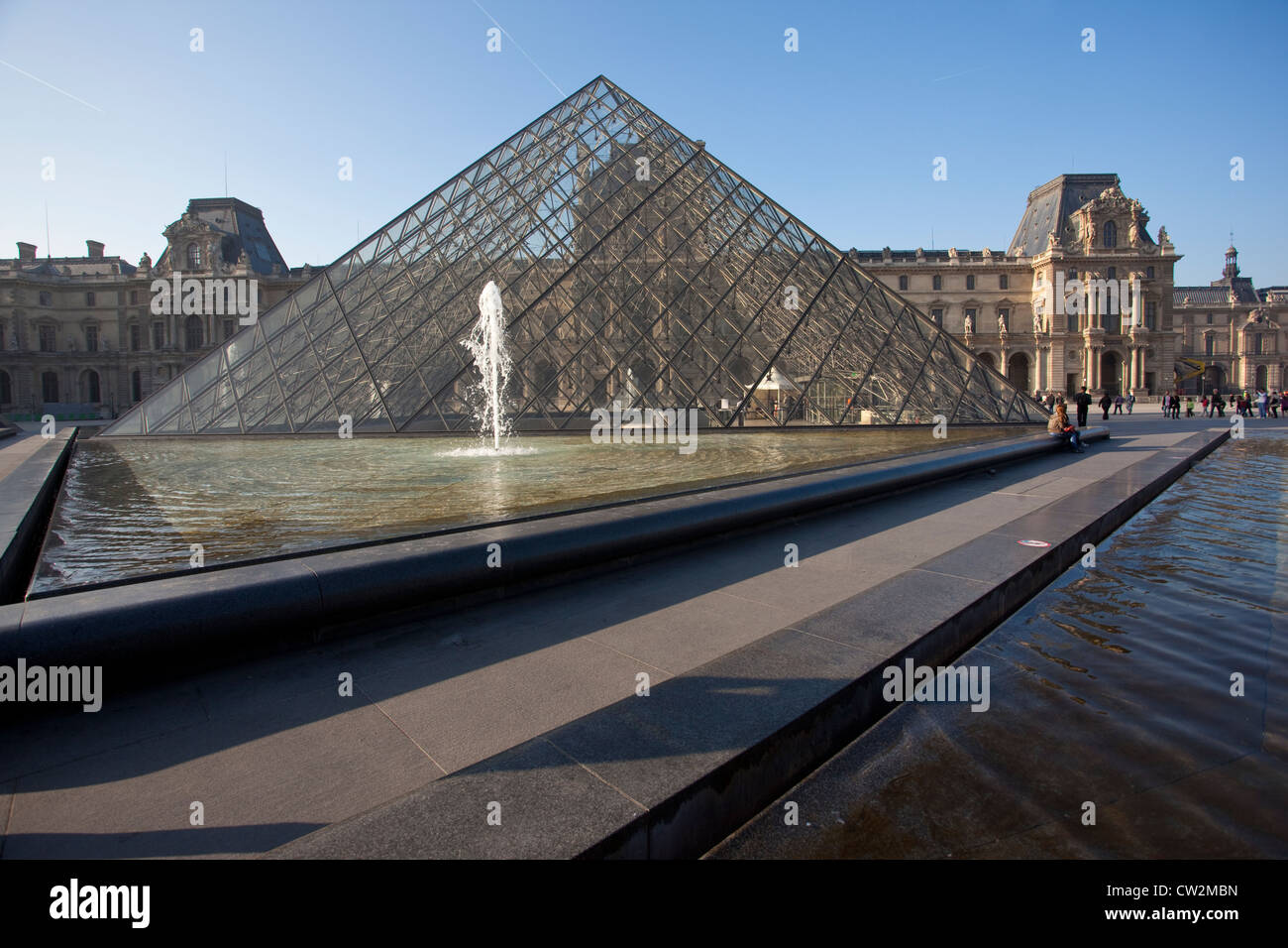 Glass pyramid at Musée du Louvre, Paris, France. Stock Photo