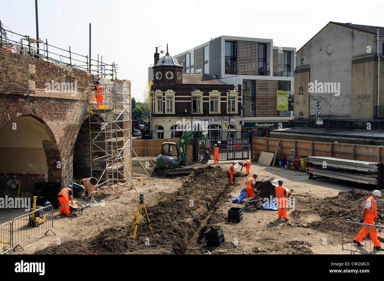 Building site at Deptford rail station - South East London, England Stock Photo