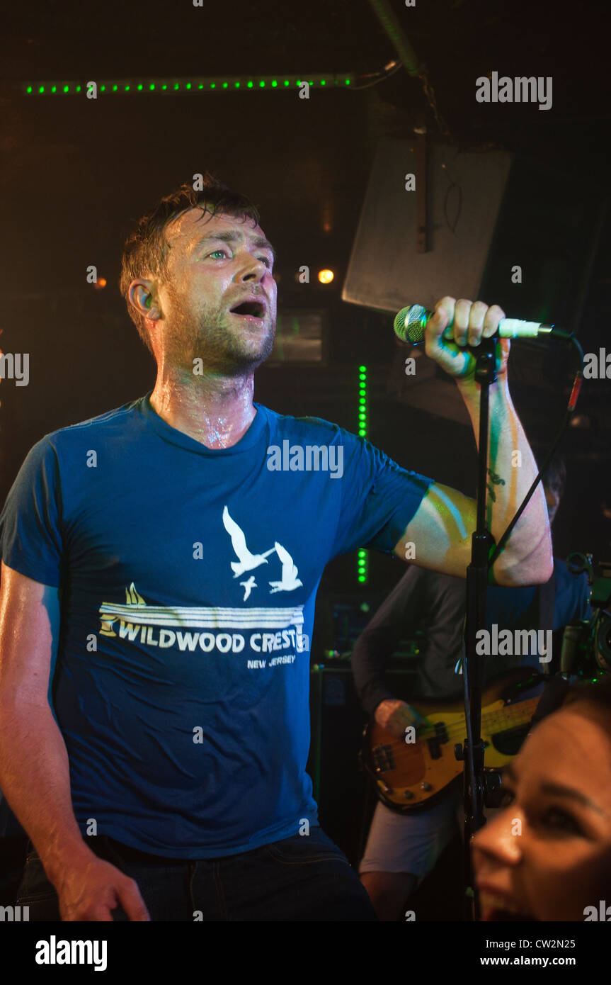 Damon Albarn from Blur at The 100 Club Stock Photo