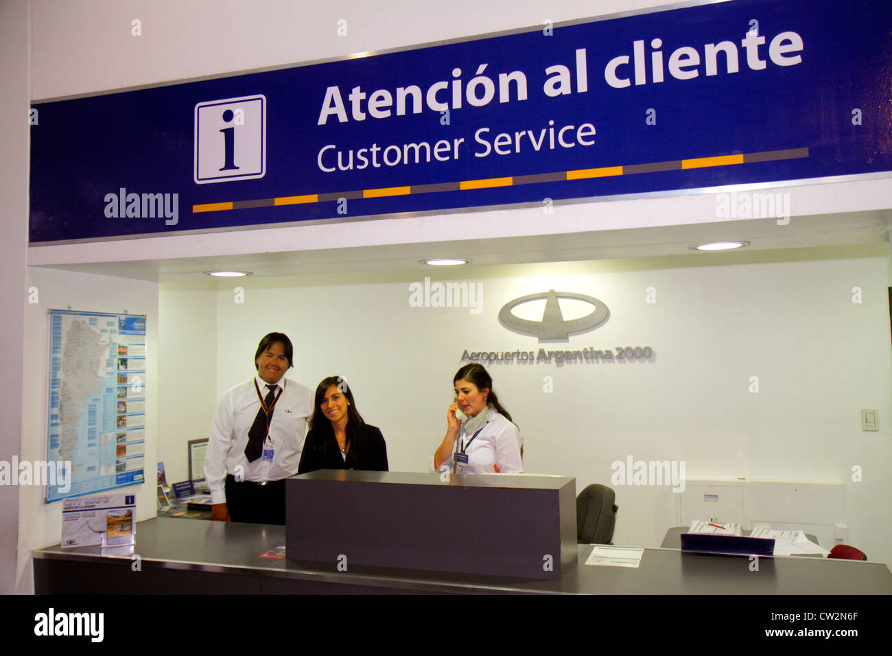Mendoza Argentina,Aeropuerto Internacional Gobernador Francisco Gabrielli y El Plumerillo,MDZ,International Airport,terminal,customer service,desk,His Stock Photo