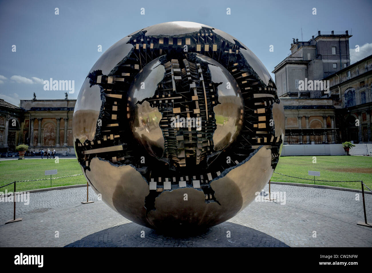 Sphere within sphere, Vatican Museum garden, Rome, Italy Stock Photo