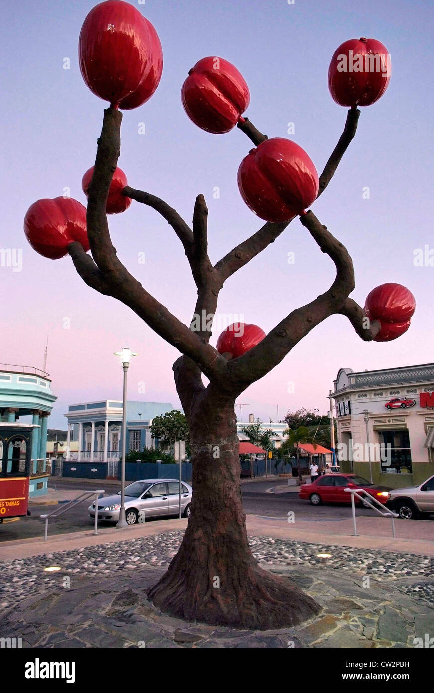 PUERTO RICO YAUCO These stylised coffee beans mark the main square Stock Photo Alamy