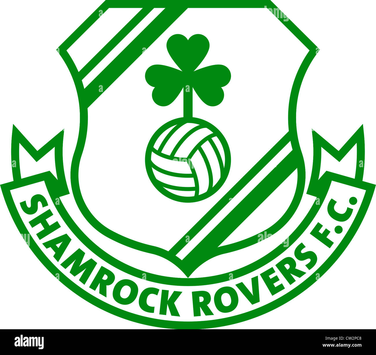 Logo of Irish football team Shamrock Rovers Football Club. Stock Photo