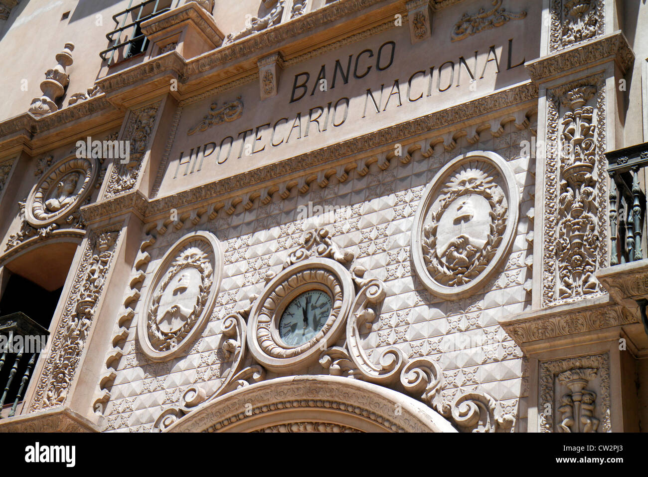 Mendoza Argentina,Avenida Gutierrez,Banco Hipotecario Nacional,National Mortgage Bank,banking,building,facade,Spanish Renaissance architecture,Platere Stock Photo