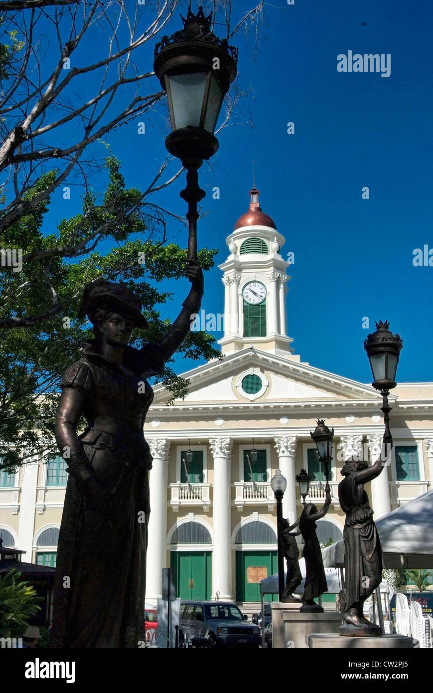 PUERTO RICO Mayaguez Plaza Colon The Town Hall Stock Photo Alamy
