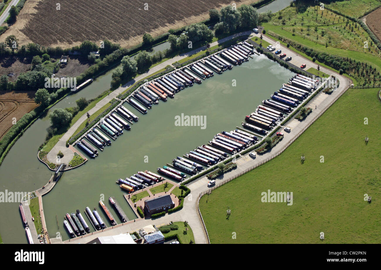 aerial view of Heyford Fields narrowboat marina, Bugbrooke, Northampton