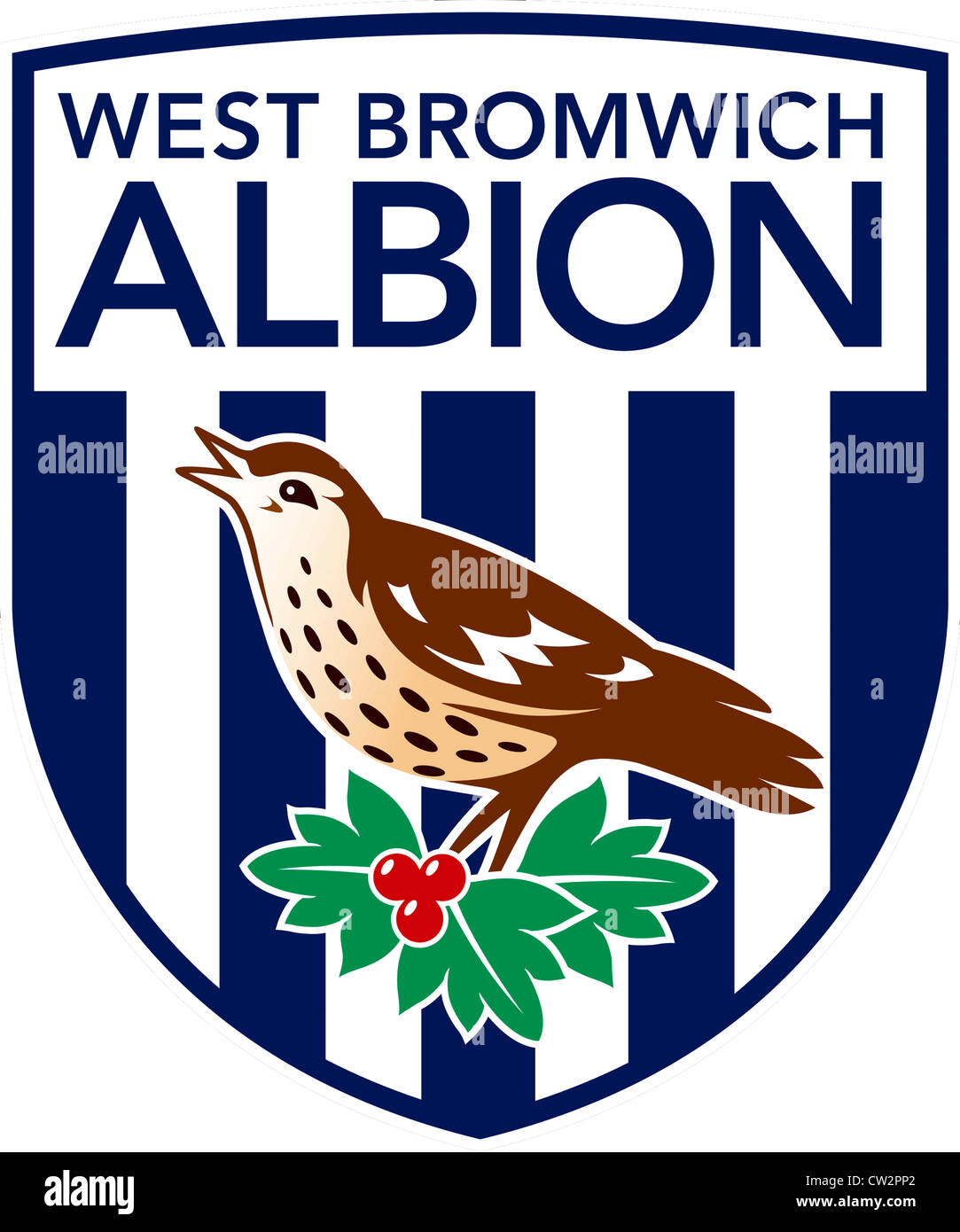Logo of English football team West Bromwich Albion Football Club. Stock Photo