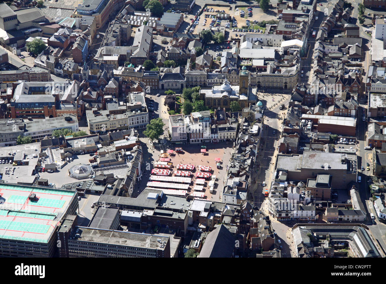 aerial view of Northampton town centre Stock Photo