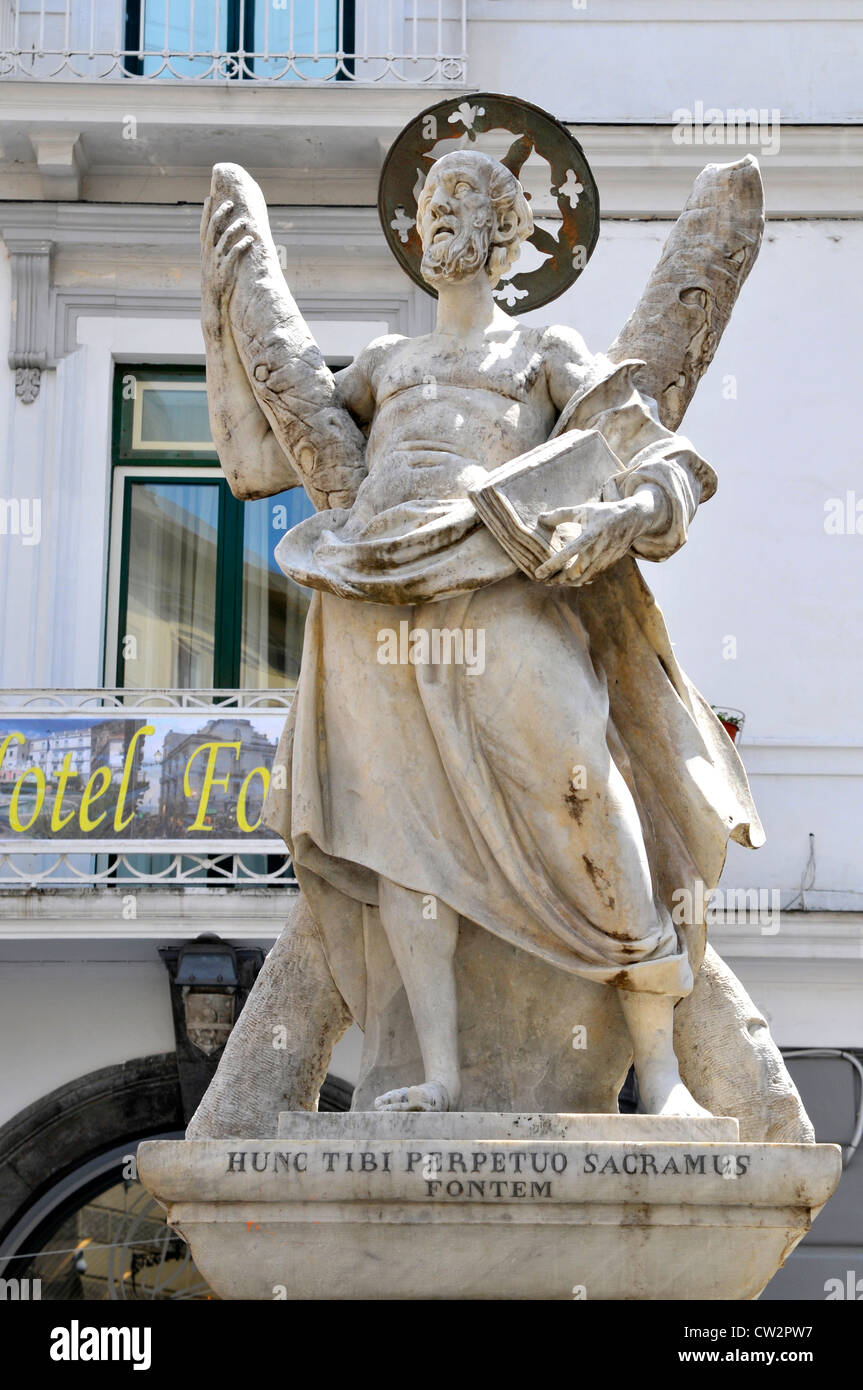 Statue Fountain Amalfi Italy Mediterranean Sea Coast Cruise Europe