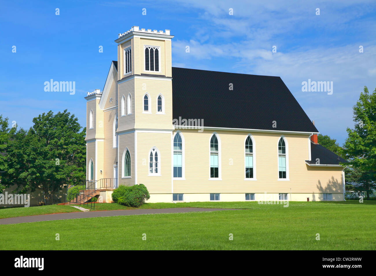 An old country church in Kensington, Prince Edward Island Stock Photo
