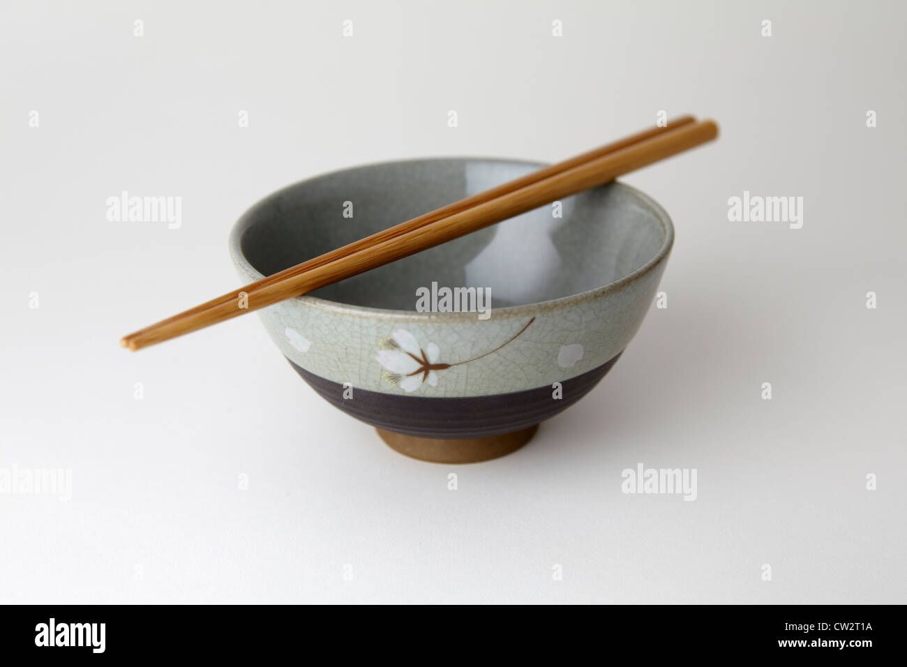 Japanese bowl, with chopsticks Stock Photo