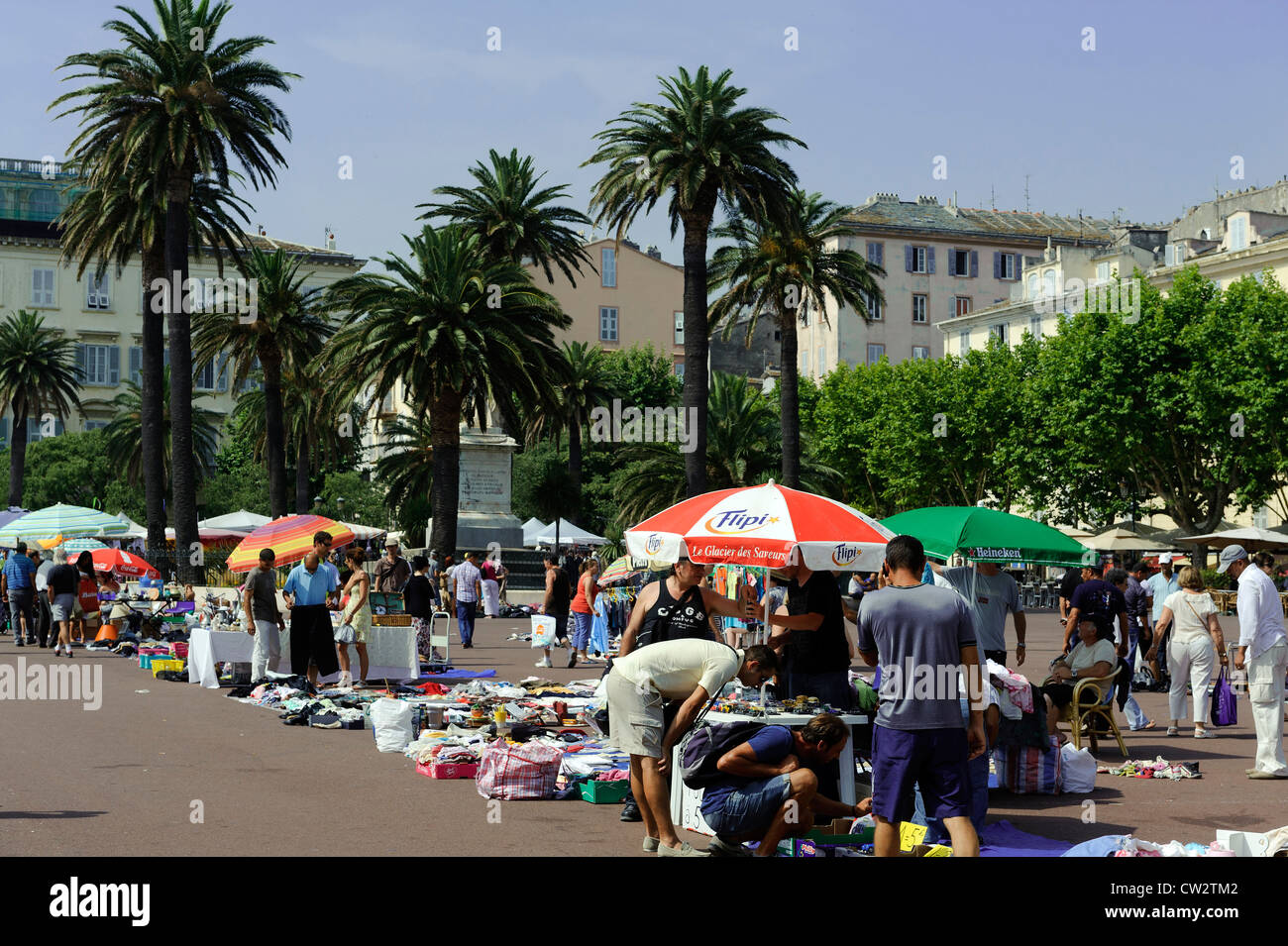 Flea Market at Place Saint Nicolas in Bastia, Corsica, France Stock Photo -  Alamy