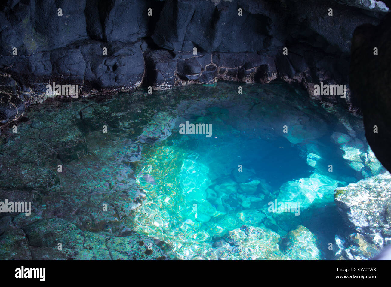 Inside view of cave in rising sal santa maria cape verde Stock Photo