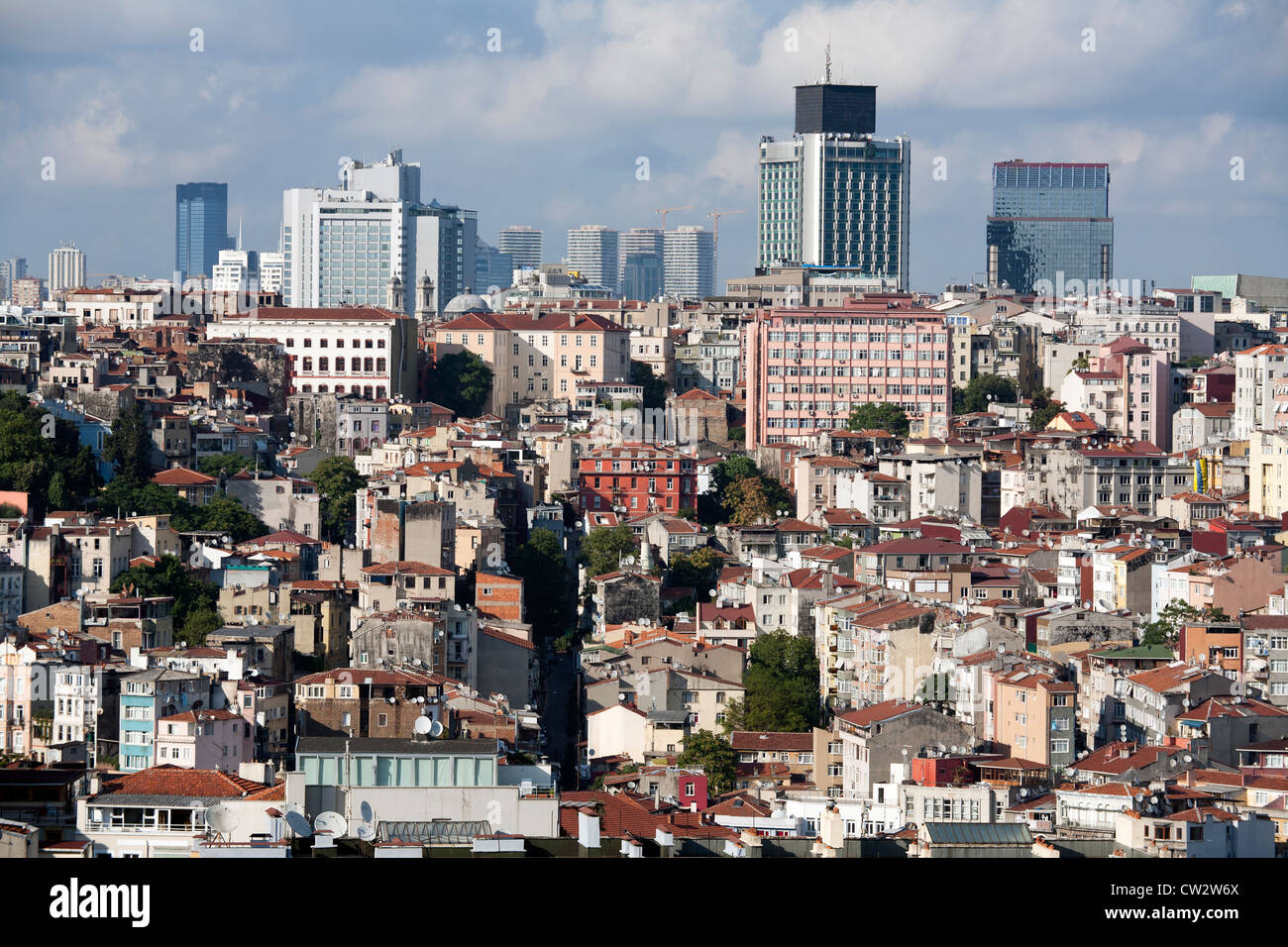 View of high rice buildings in Istanbul Turkey Stock Photo