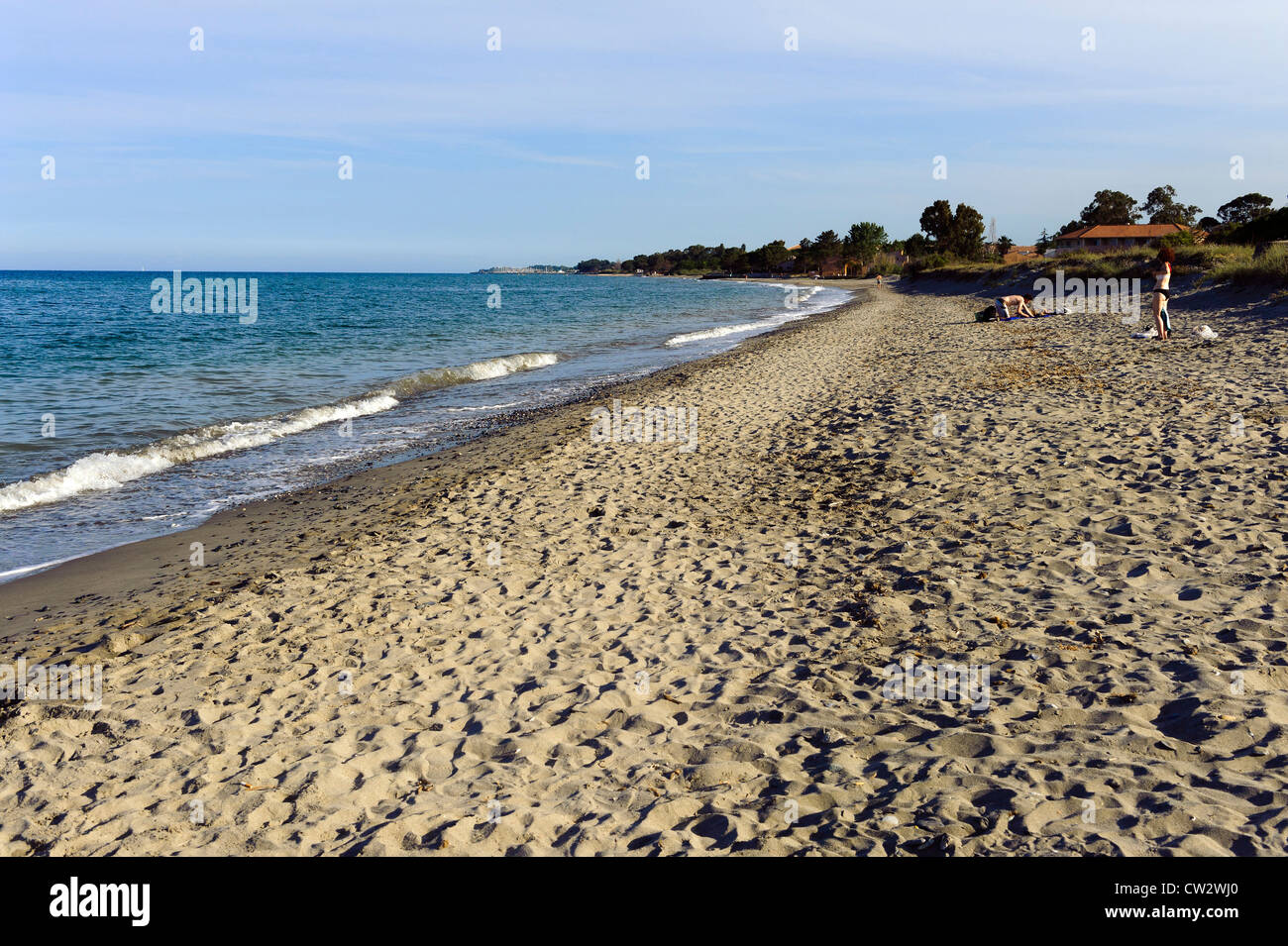 Beach Of Moriani Plage Corsica France Stock Photo