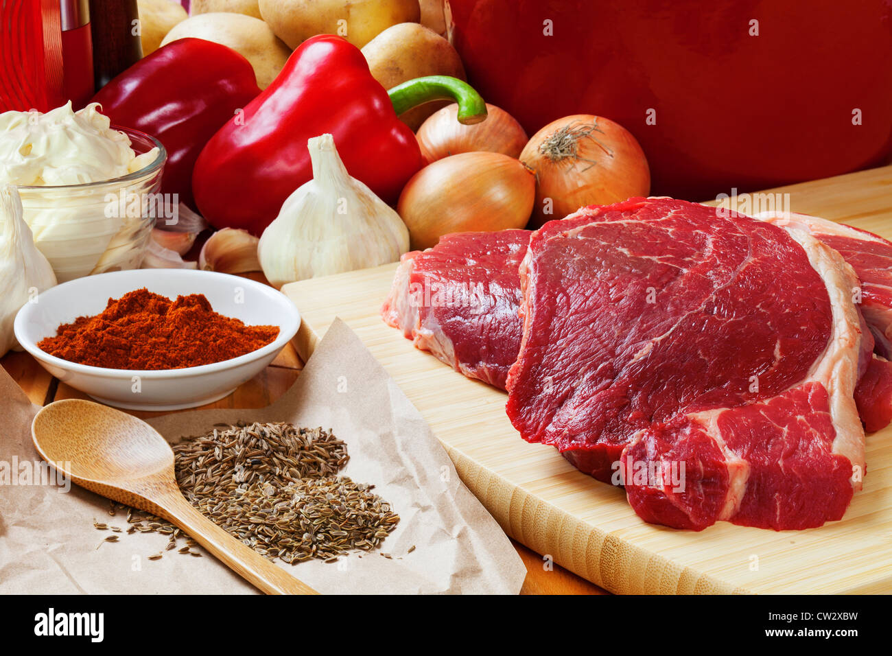 Ingredients for goulash. Stock Photo