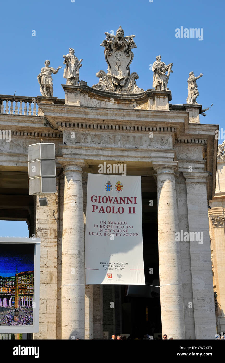 St. Peter's Square Rome Italy Europe Pope John Paul II Stock Photo