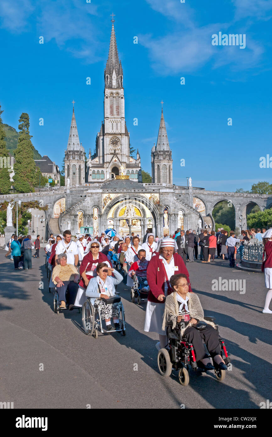 Basilica of the Rosary (Basilique Notre Dame du Rosaire), Lourdes, HautePyrenees, France Stock
