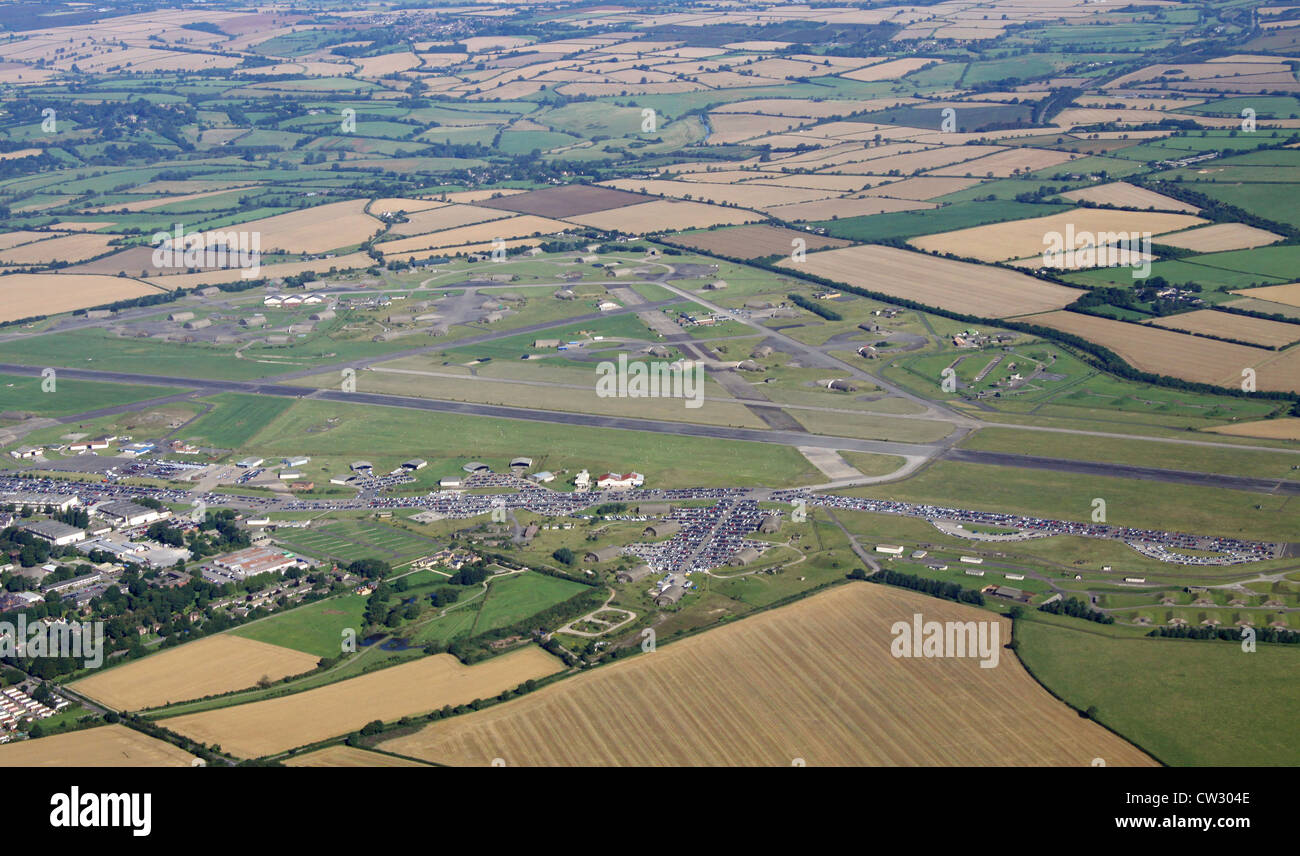 aerial view of RAF Upper Heyford, a former Royal Air Force station located 5 miles NW of Bicester, Oxfordshire Stock Photo