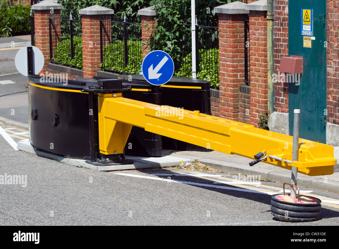 Street Security Barrier, London, Monday, May 28, 2012. Stock Photo