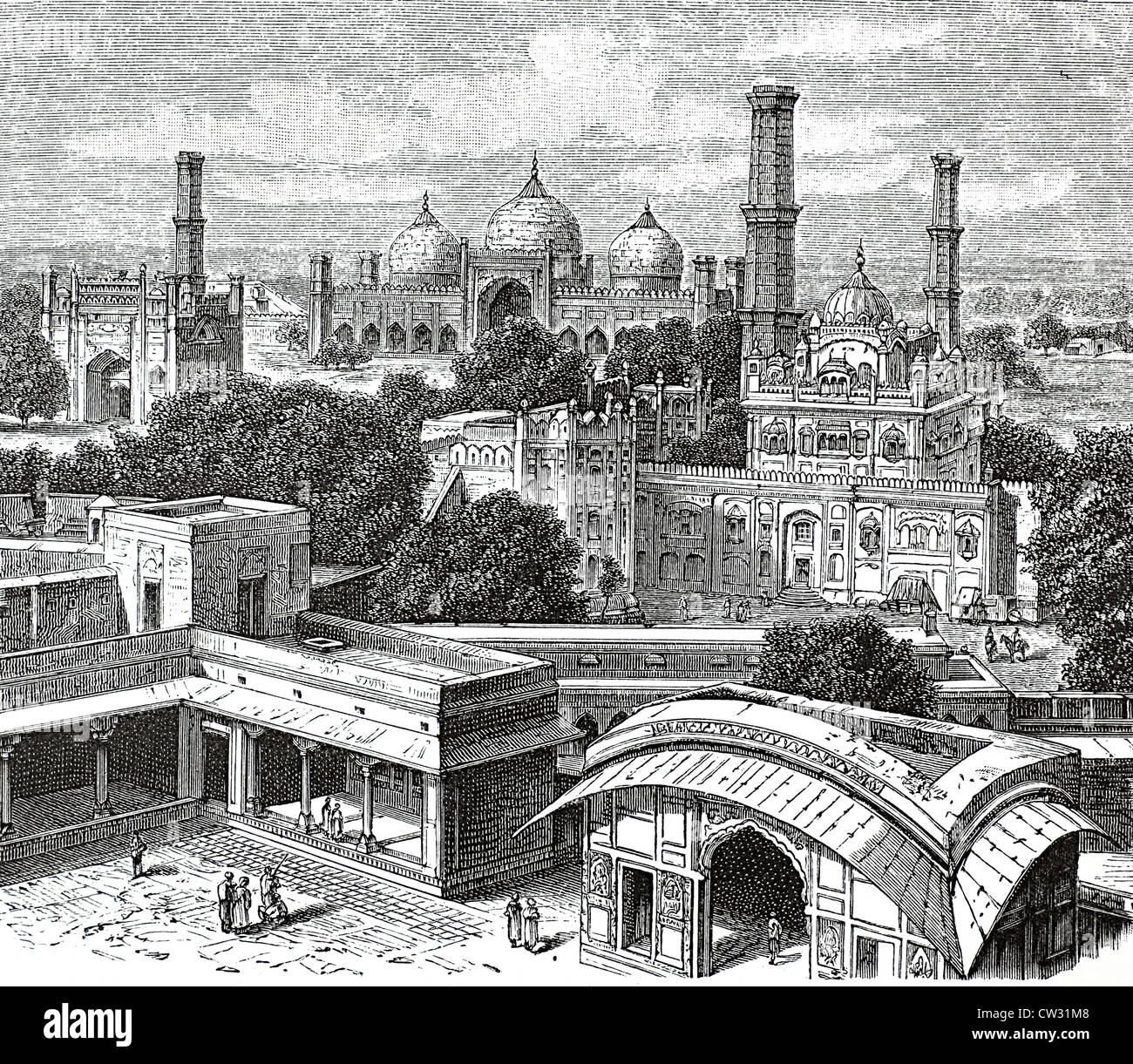 Lahore with the palace and the gardens of the Maharajah Stock Photo