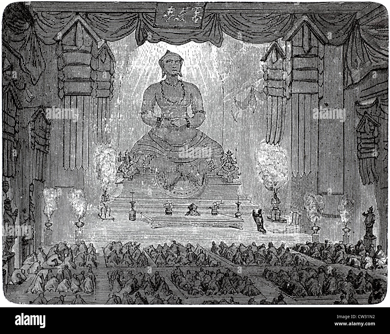 Veneration of the Buddha Stock Photo