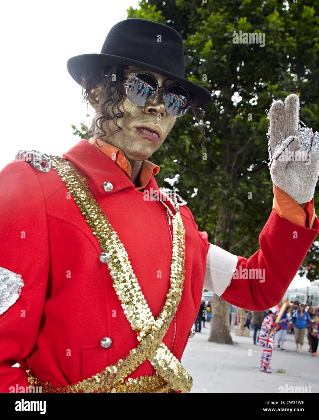 Michael Jackson Impersonator London UK Stock Photo