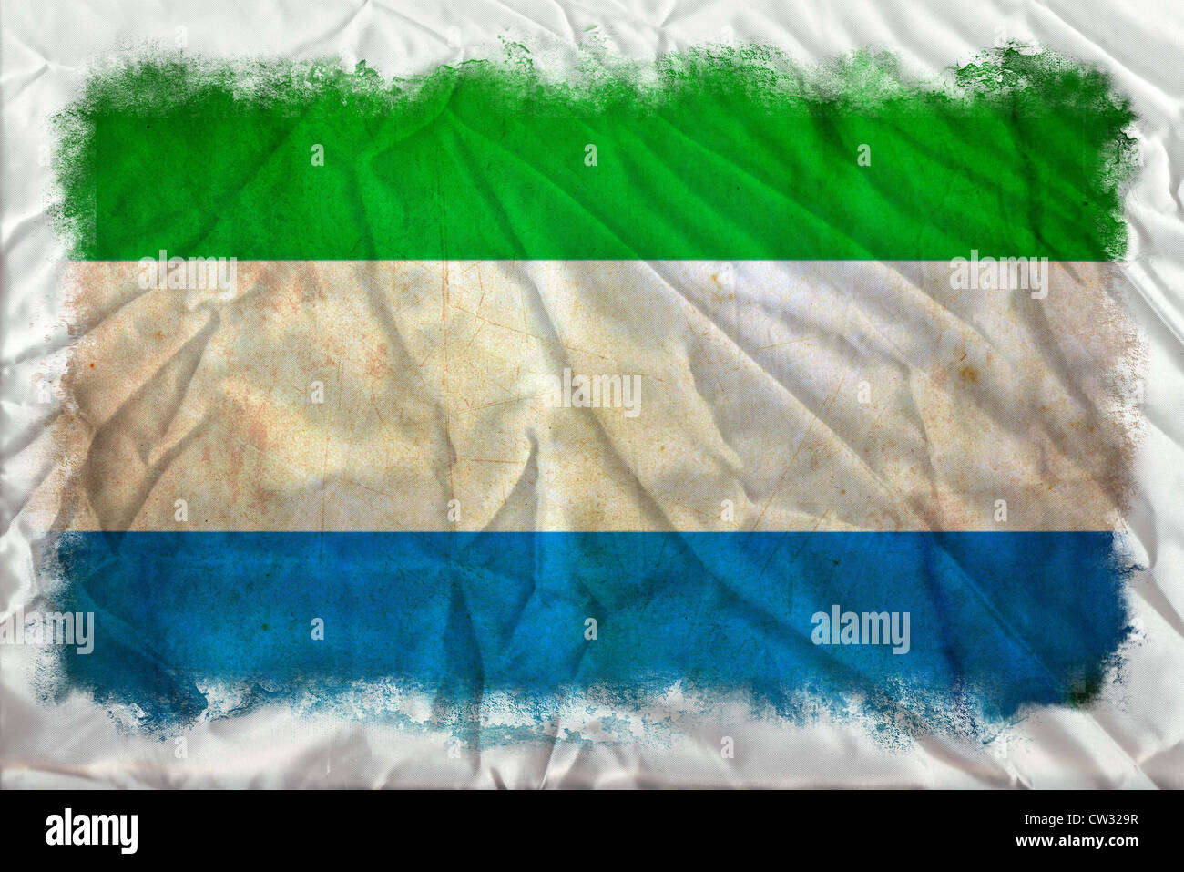 Sierra Leone grunge flag Stock Photo - Alamy