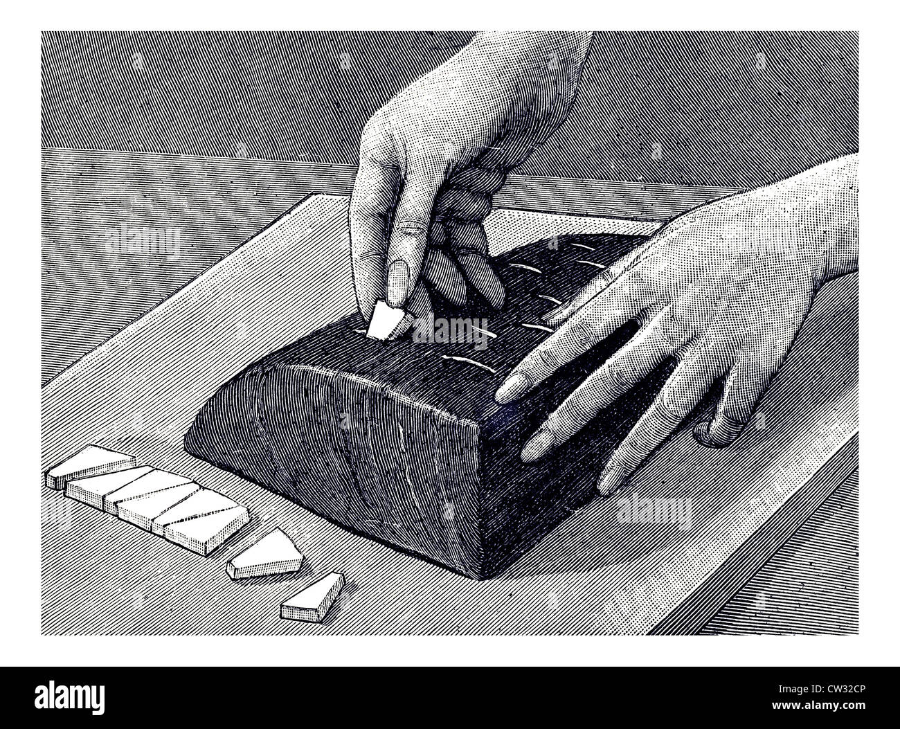 Hands lard meat preparation instructions hires stock photography and