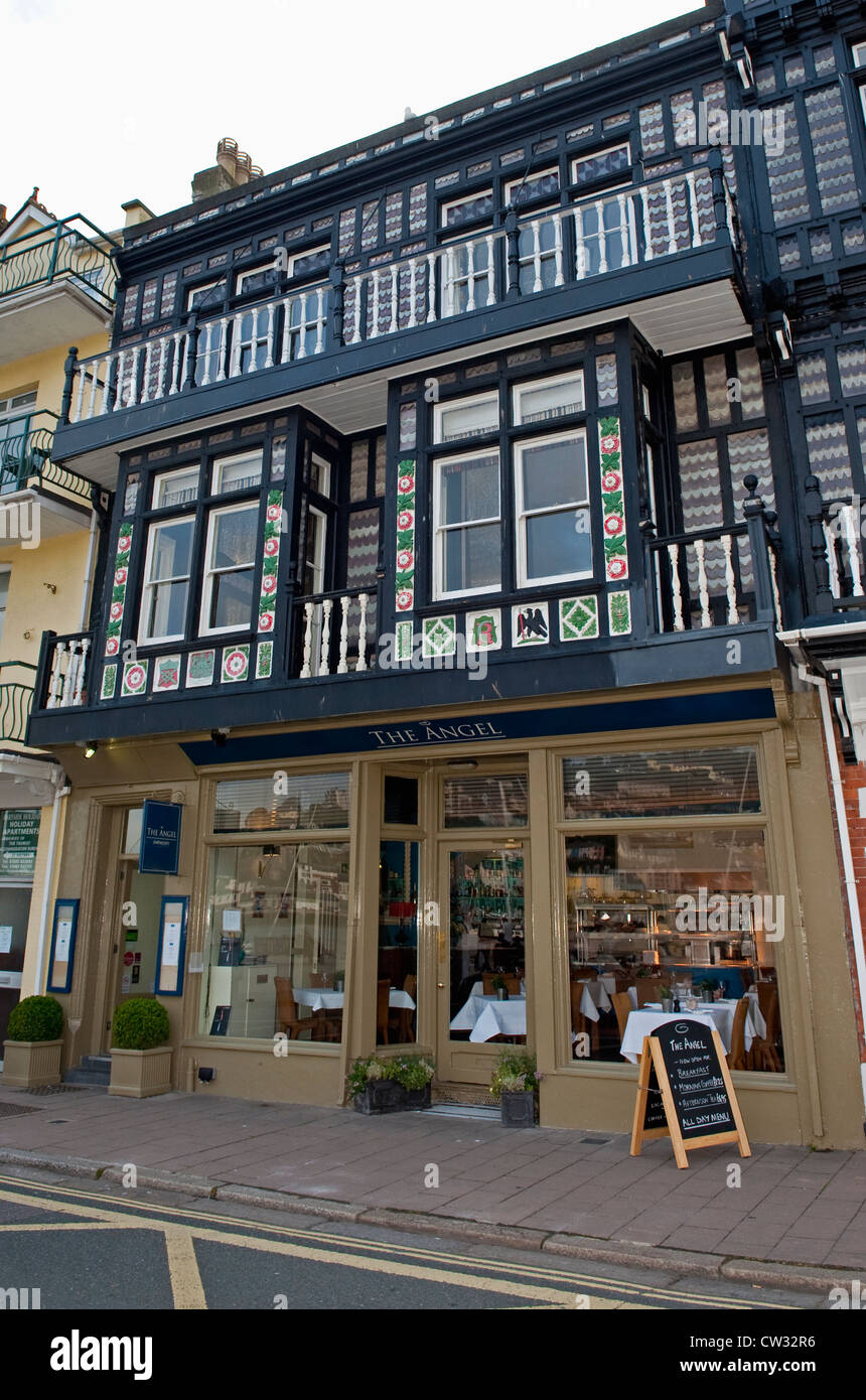 The Angel restaurant in Dartmouth, formerly owned by celebrity chef John Burton-Race. Stock Photo