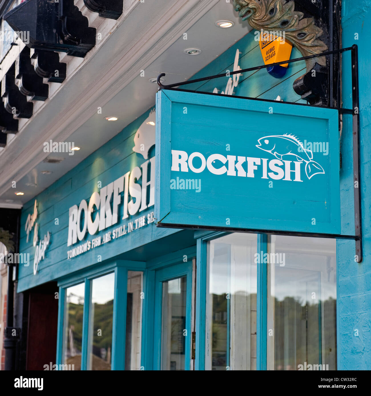 The Rockfish fish restaurant on Dartmouth Harbour. Stock Photo
