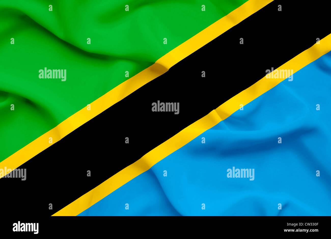 Tanzania waving flag Stock Photo - Alamy